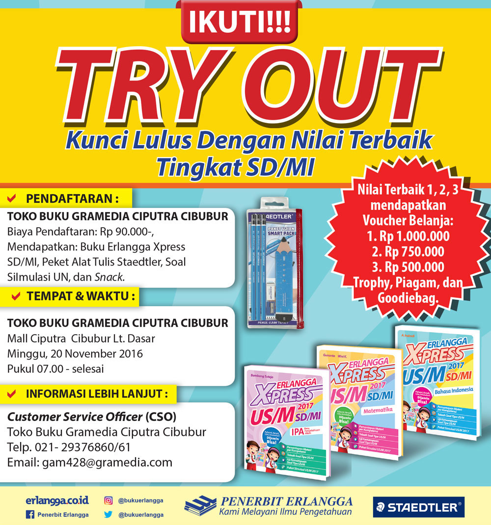 poster try out tingkat sd di gramedia ciputra cibubur